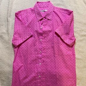 Mr. Turk Pink Geometric Print Shirt Men Size Small